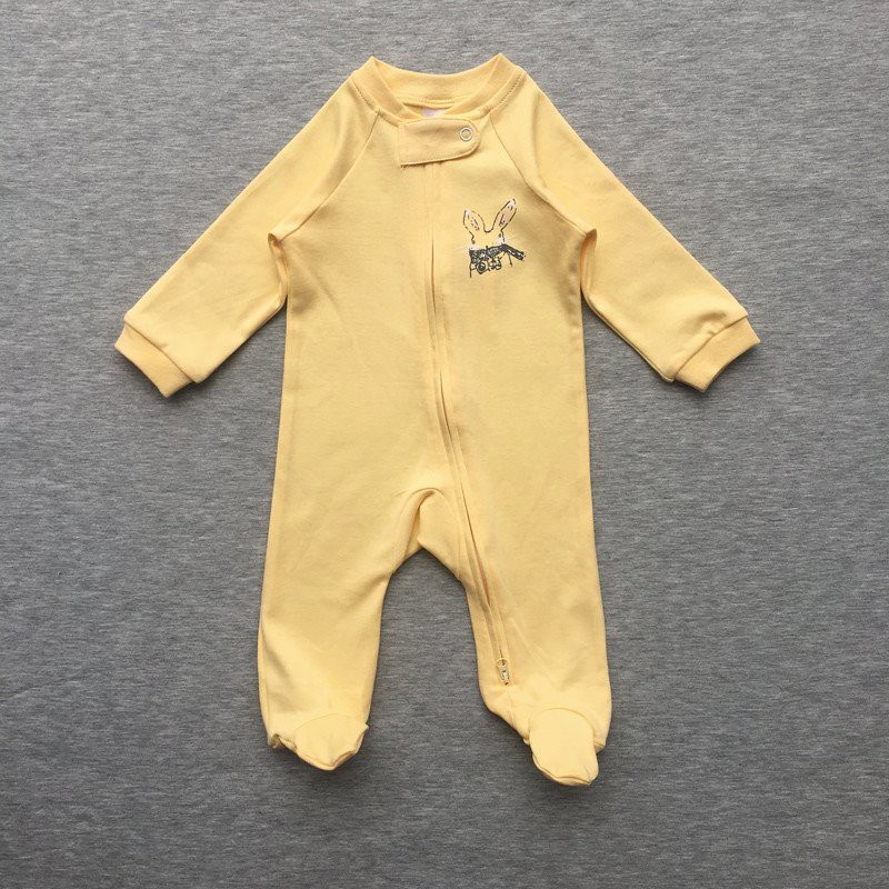 Jambear Organic Cotton Quilted Footie Pajama Newborn Velour Romper Footies Baby Unisex ...