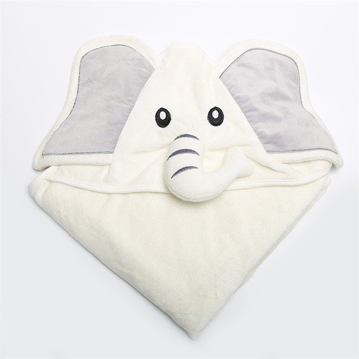 Baby Hooded Towel Washcloth Soft Cotton Elepant