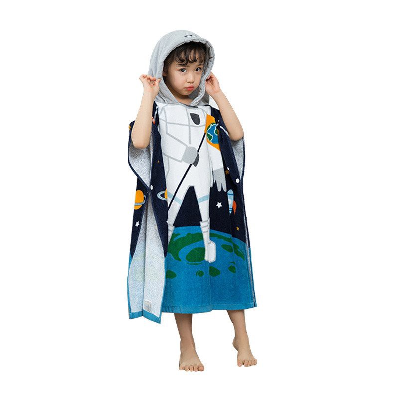 Cute Baby Boy Girls Cartoon Hooded Bathrobe