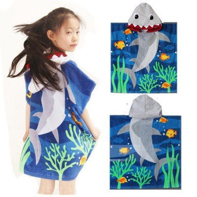 Cute Baby Boy Girls Cartoon Hooded Bathrobe